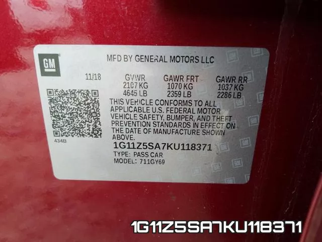 1G11Z5SA7KU118371 фото 2