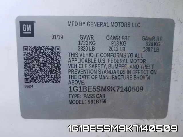 1G1BE5SM9K7140509 фото 2