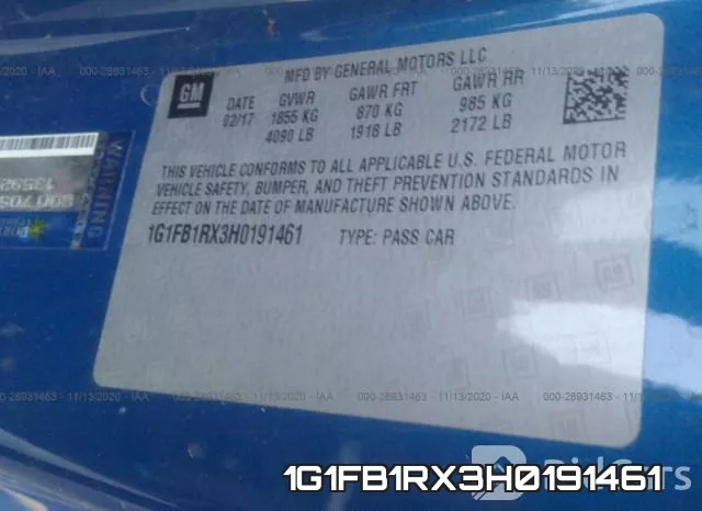 1G1FB1RX3H0191461 фото 10