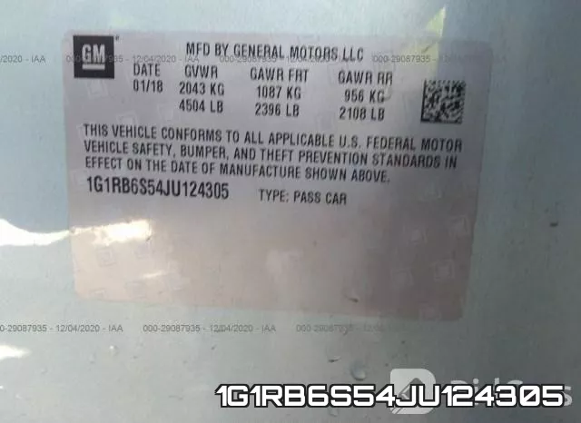 1G1RB6S54JU124305 фото 9
