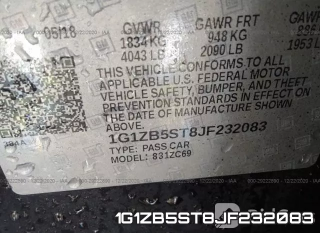 1G1ZB5ST8JF232083 фото 9