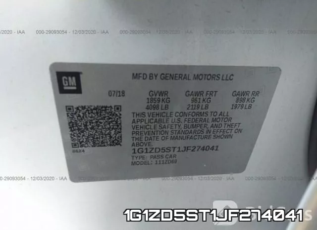 1G1ZD5ST1JF274041 фото 10