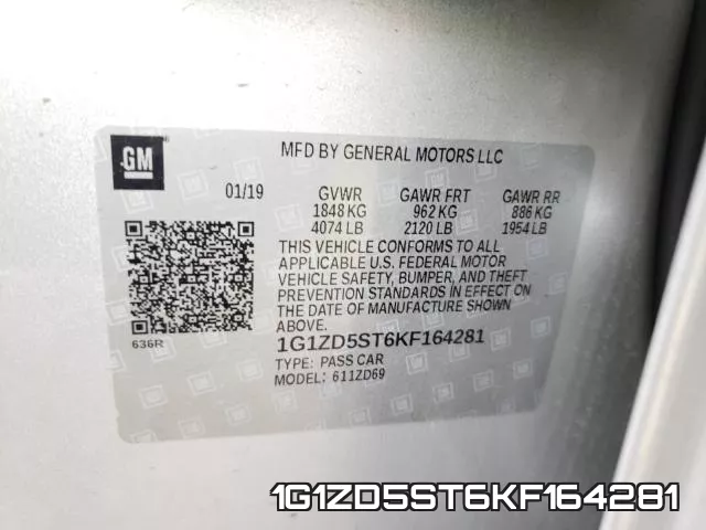 1G1ZD5ST6KF164281 фото 2