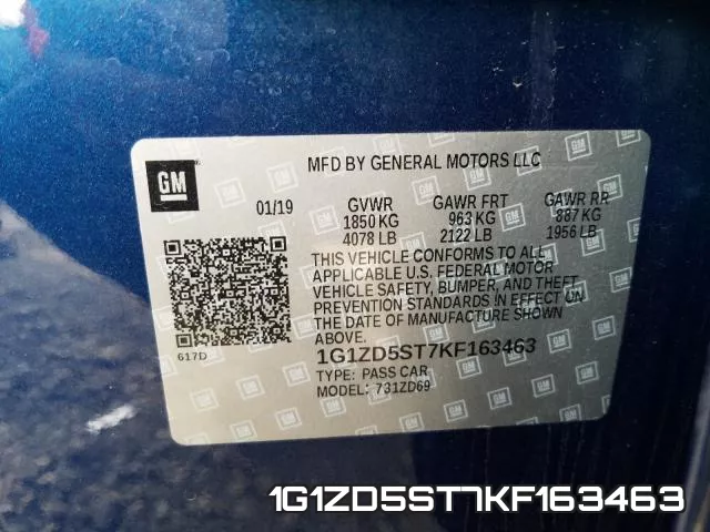 1G1ZD5ST7KF163463 фото 2