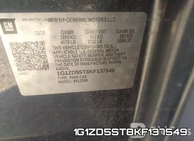 1G1ZD5ST8KF137549 фото 10