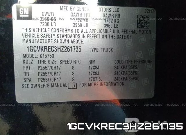 1GCVKREC3HZ261735 фото 9