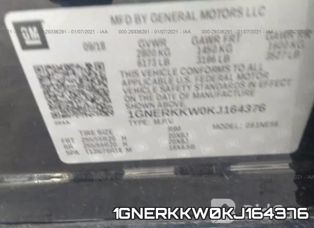 1GNERKKW0KJ164376 фото 7