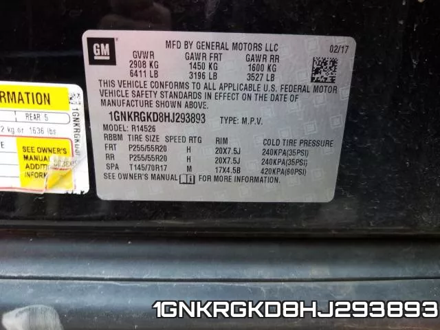 1GNKRGKD8HJ293893 фото 2