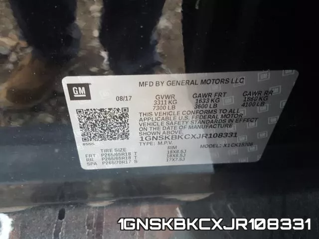 1GNSKBKCXJR108331 фото 2