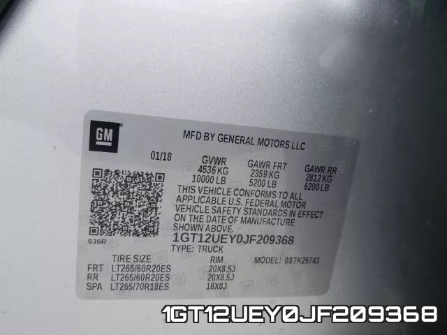 1GT12UEY0JF209368 фото 2