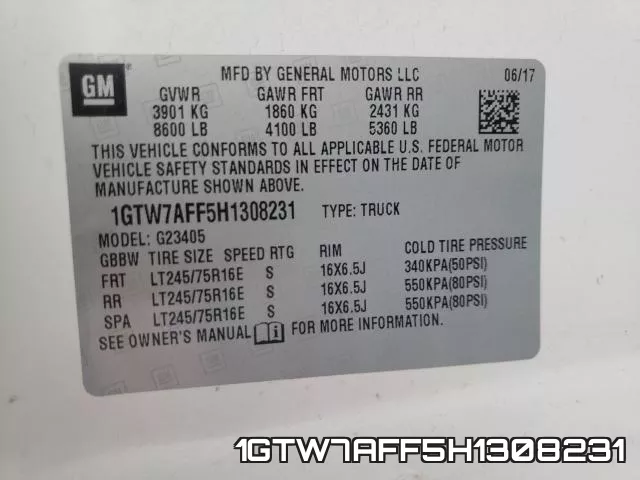 1GTW7AFF5H1308231 фото 2