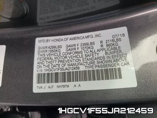 1HGCV1F55JA212459 фото 2