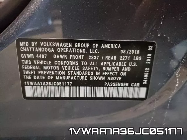 1VWAA7A36JC051177 фото 2