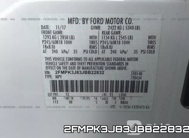 2FMPK3J83JBB22832 фото 8