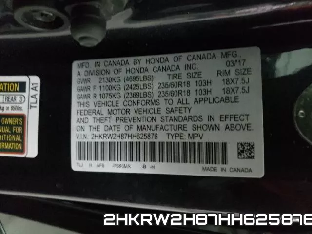 2HKRW2H87HH625876 фото 2