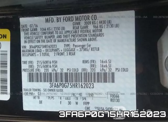 3FA6P0G75HR162023 фото 9