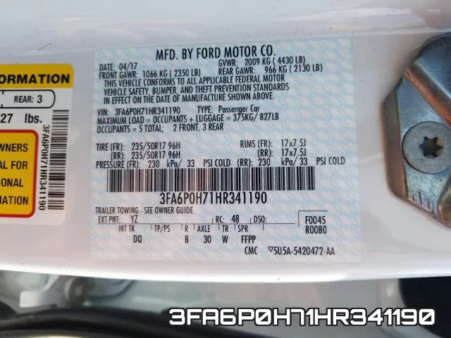 3FA6P0H71HR341190 фото 2