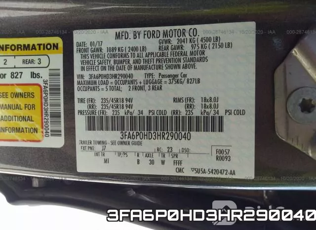 3FA6P0HD3HR290040 фото 10