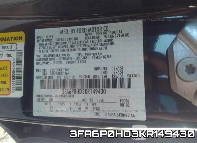 3FA6P0HD3KR149430 фото 10