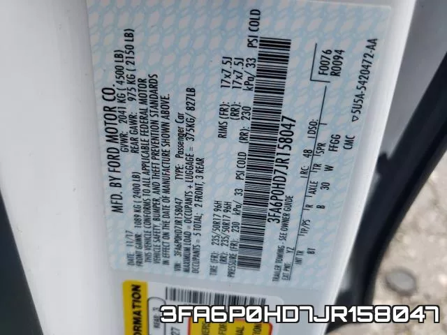 3FA6P0HD7JR158047 фото 2