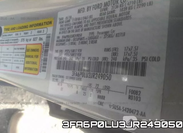 3FA6P0LU3JR249050 фото 9