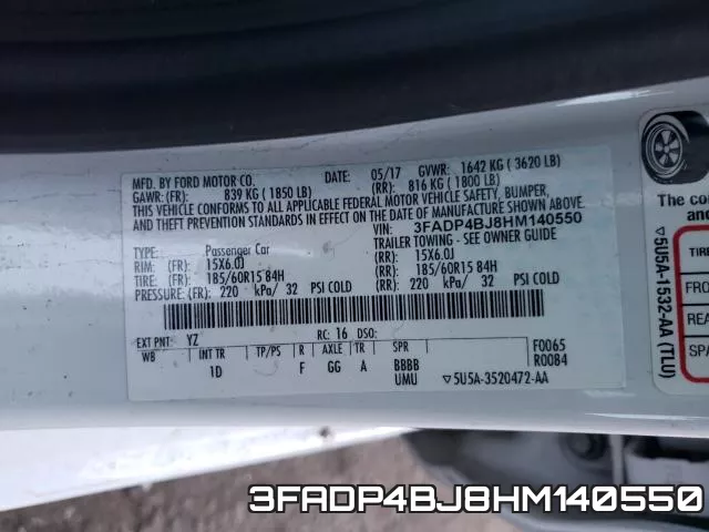 3FADP4BJ8HM140550 фото 2
