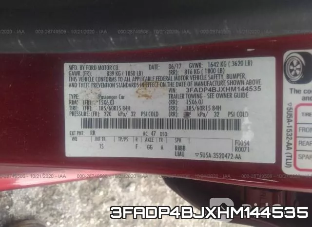 3FADP4BJXHM144535 фото 9