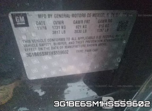 3G1BE6SM1HS559602 фото 10