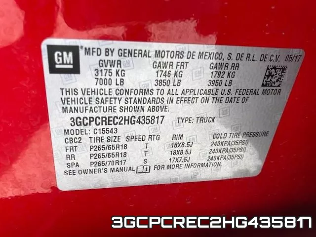 3GCPCREC2HG435817 фото 2