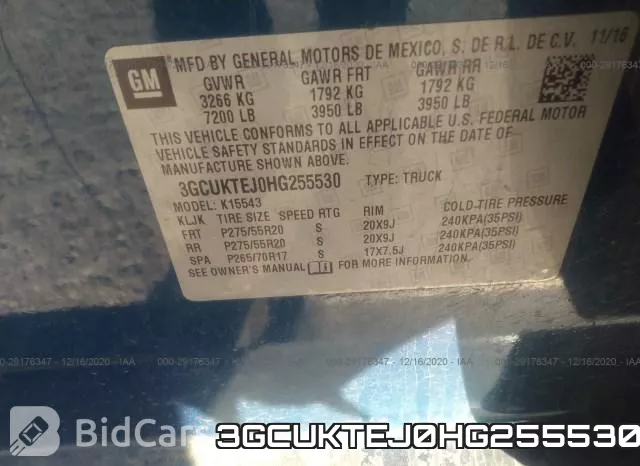 3GCUKTEJ0HG255530 фото 8