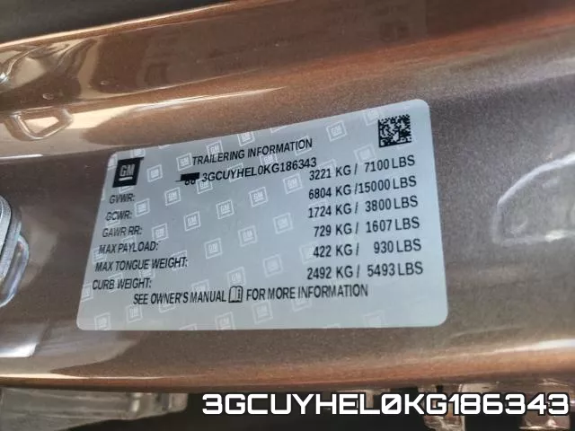 3GCUYHEL0KG186343 фото 2