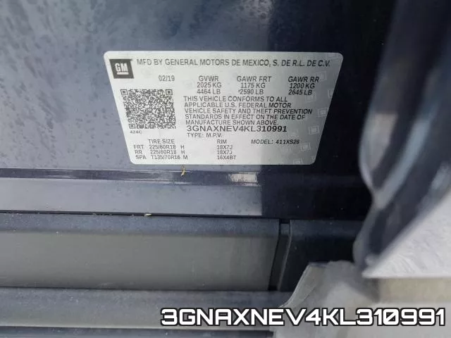 3GNAXNEV4KL310991 фото 2