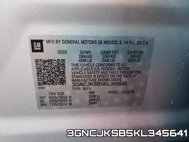 3GNCJKSB5KL345641 фото 2