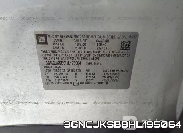 3GNCJKSB8HL195064 фото 10