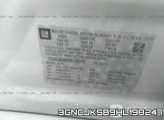 3GNCJKSB9HL198247 фото 8
