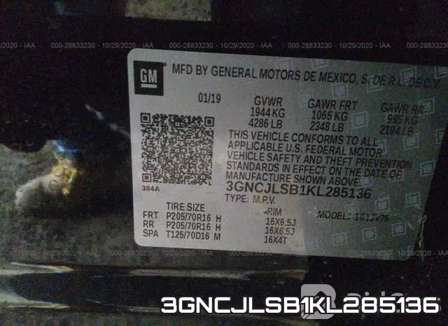 3GNCJLSB1KL285136 фото 10