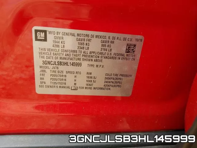 3GNCJLSB3HL145999 фото 2
