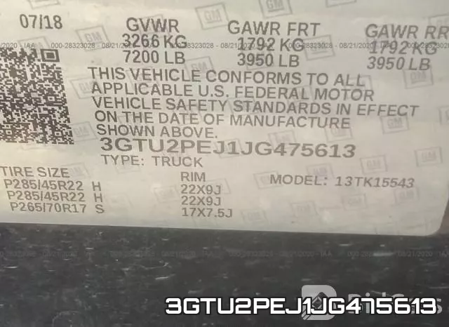 3GTU2PEJ1JG475613 фото 9
