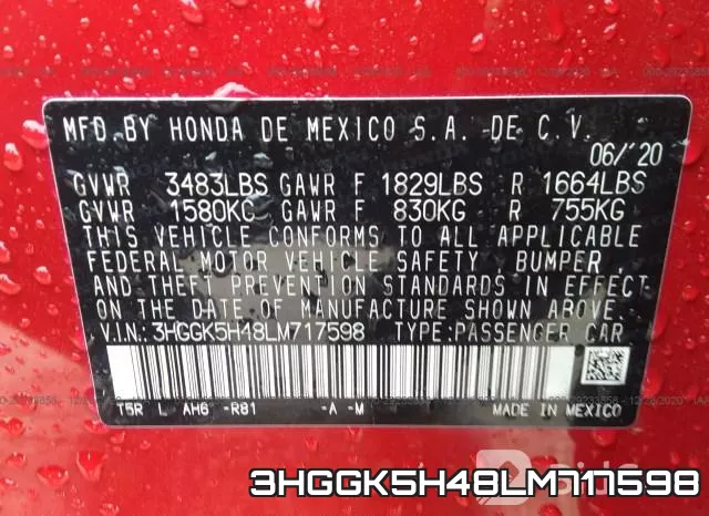 3HGGK5H48LM717598 фото 8