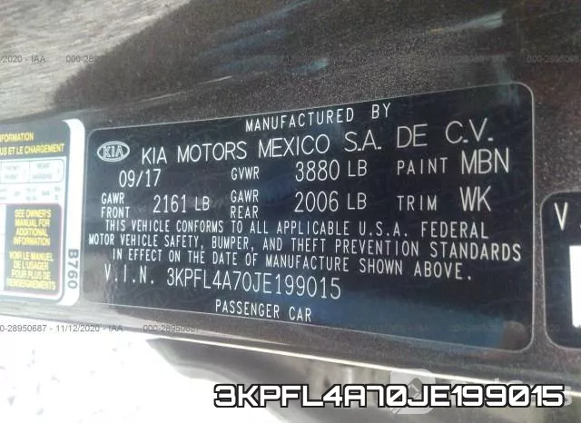 3KPFL4A70JE199015 фото 10