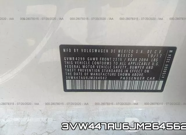 3VW447AU6JM264562 фото 9