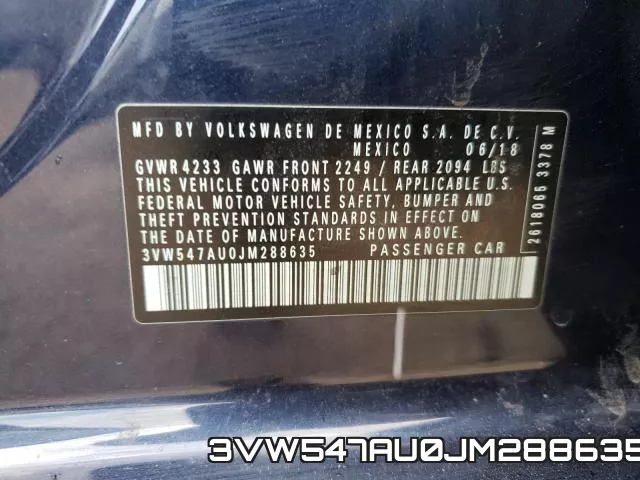 3VW547AU0JM288635 фото 2