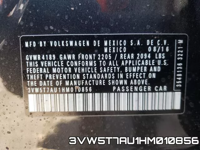 3VW5T7AU1HM010856 фото 2