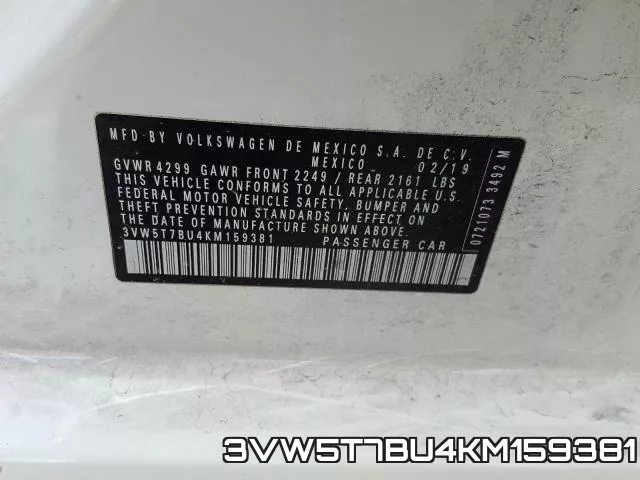 3VW5T7BU4KM159381 фото 2