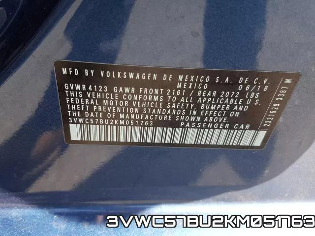 3VWC57BU2KM051763 фото 2