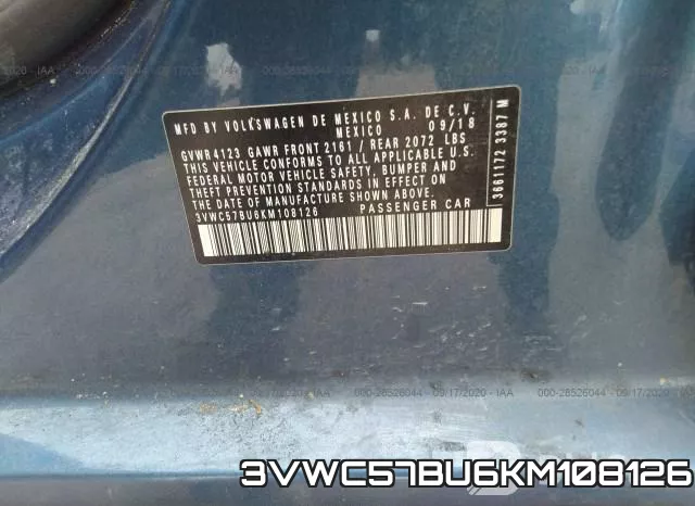3VWC57BU6KM108126 фото 10