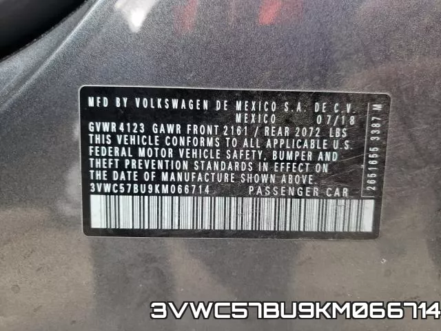 3VWC57BU9KM066714 фото 2