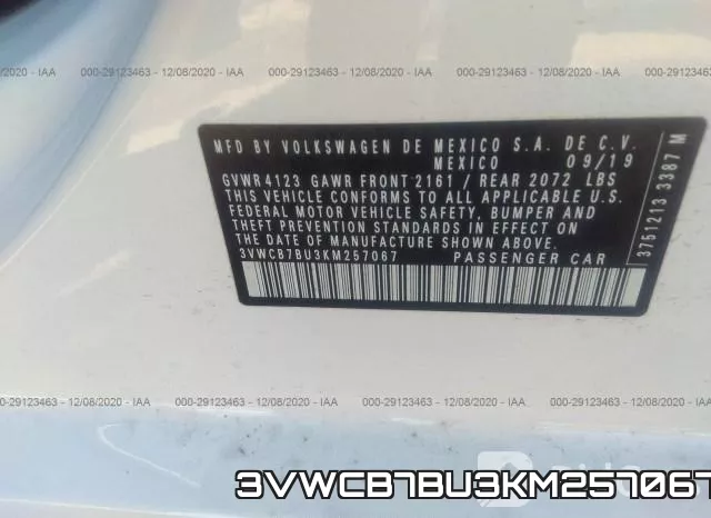 3VWCB7BU3KM257067 фото 10