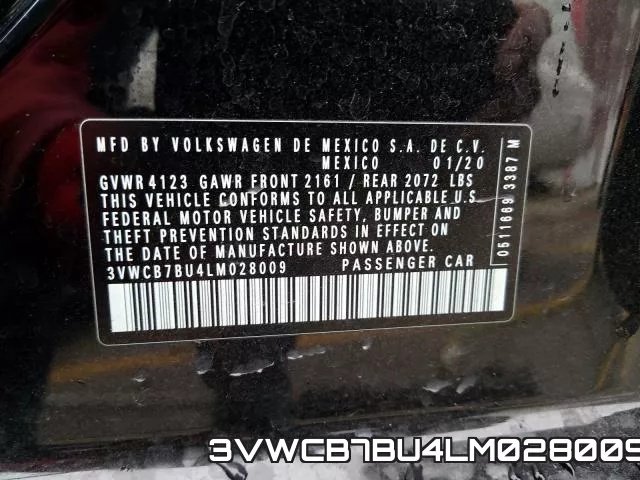 3VWCB7BU4LM028009 фото 2