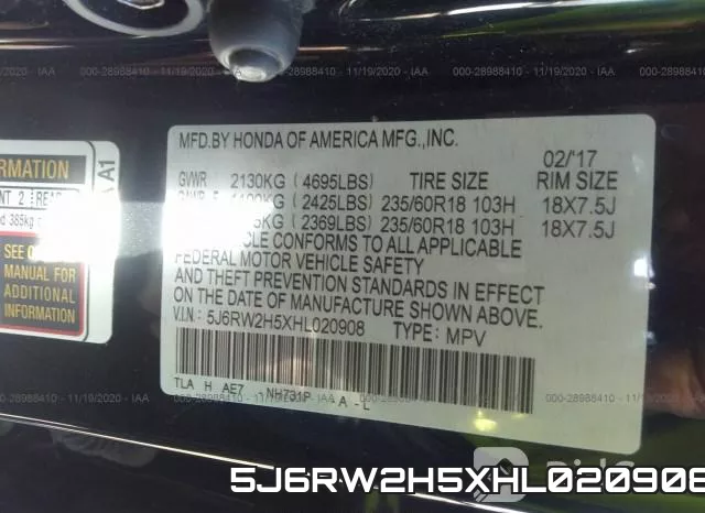 5J6RW2H5XHL020908 фото 8